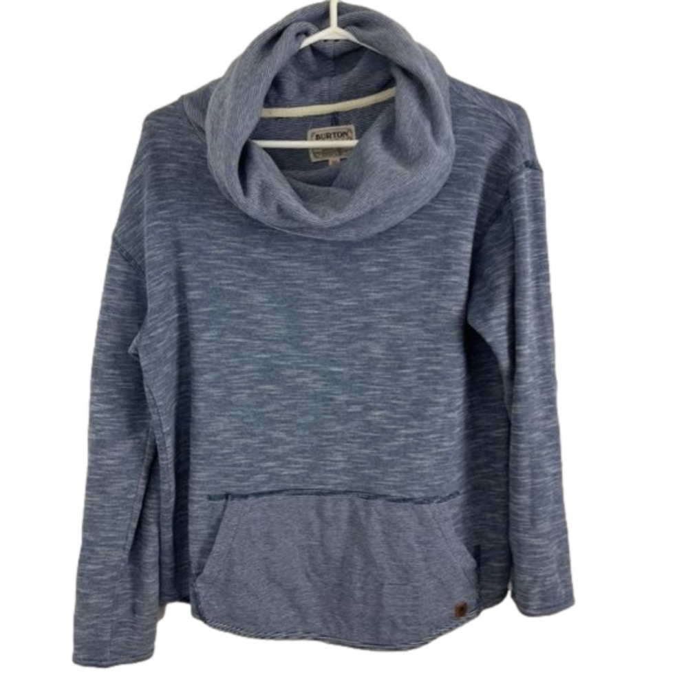 Burton Striped Cowl-Neck Kangaroo-Pocket Top Women's Size M